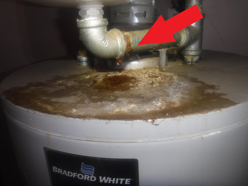 Ongoing leak at water heater –